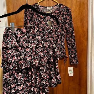 New Floral Shirt and Skirt set